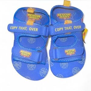 Fisher-Price Blue Rescue Heroes Kids Sandals size XL 11-12 blue yellow Y2K 2002